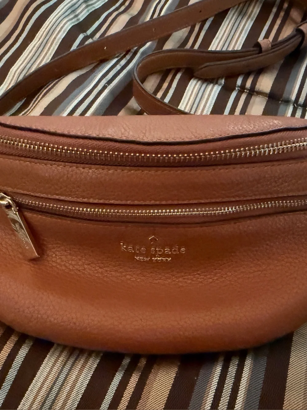 Kate Spade Pebbled Leather Crossbody Belt Bag - Tan Brown